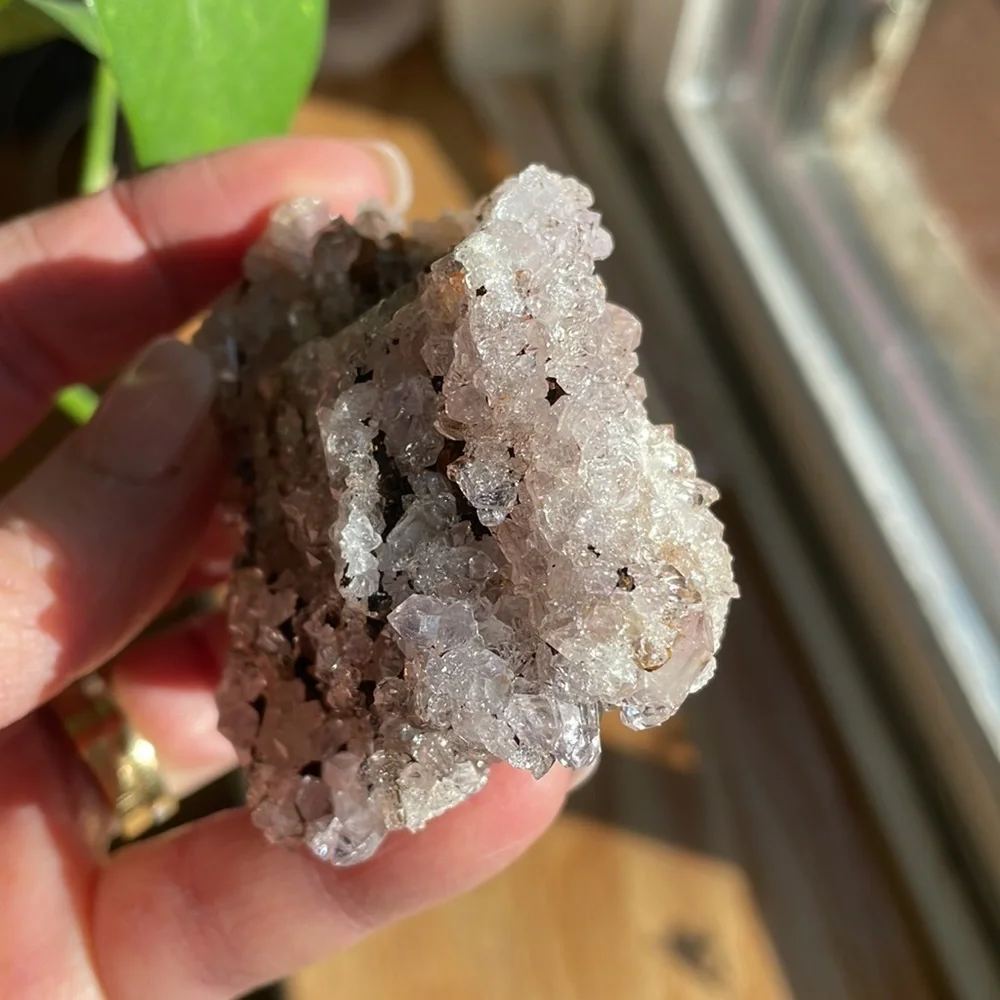 Highly complex lavender pink Quartz amethyst cluster with hematite! - Picture 5 of 7
